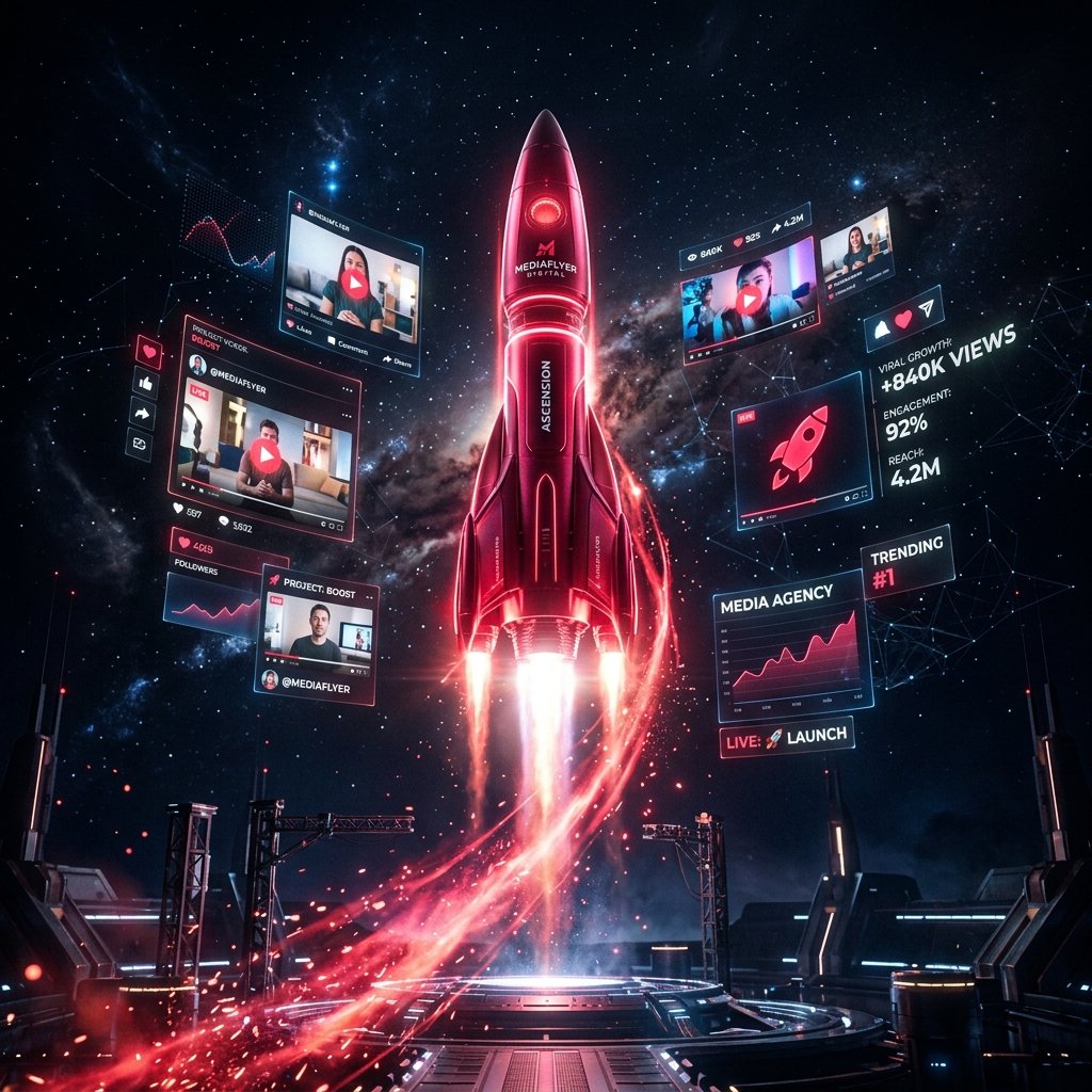 QuipTales Media Launch Rocket Graphic